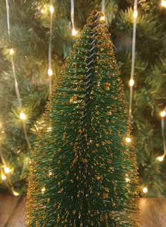 Arbol De Navidad Pino Con Puntas Brillantes Base Madera Deco - Pettish Bazar