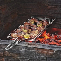 Parrilla Para Pescado Cromada Camping Fuego Pettish Online - tienda online