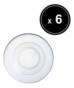 Plato Postre Luminarc Louison Vidrio 19cm X6 Pettish Online - comprar online