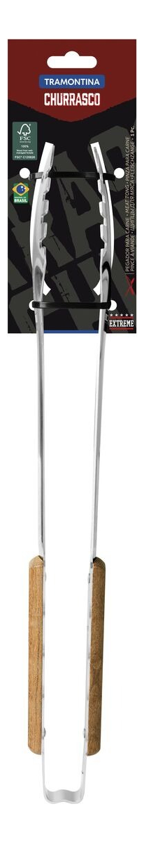 Pinza Parrillera Asado Inoxidable Mango Madera Tramontina - Pettish Bazar