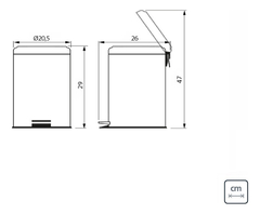 Imagen de Cesto Tacho Basura Acero Inoxidable Pedal 5 Lts Tramontina