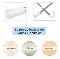 Imagen de Barral Cortina Baño Acero Inoxidable Extensible 110 A 200 Cm