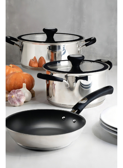 Set Batería Cocina Ollas Tramontina 5 Piezas Solar Silicona Color Inox - comprar online