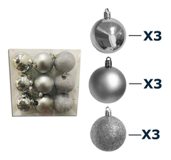 Tubo Bolas Navideñas X9 Adorno Color Navidad - comprar online