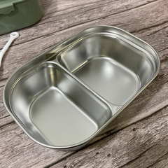 Lunchera Contenedor Acero Inoxidable 2 Divisiones Hermetico - tienda online