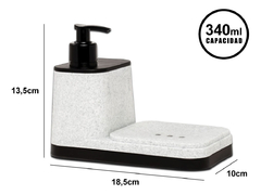 Dispenser Dosificador Detergente Jabon Porta Esponja Pettish - tienda online
