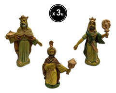 Figuras De Pesebre Medianas Polirresina X3 Pettish Online - comprar online