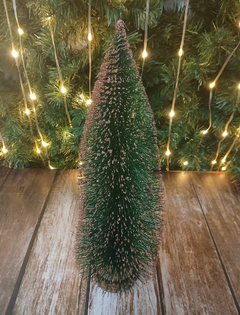 Arbol De Navidad Pino Con Puntas Brillantes Base Madera Deco - tienda online