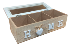 Imagen de Caja Te Madera 3 Divisiones Home Tapa Vidrio Pettish Online