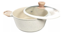 Cacerola Antiadherente Con Asas 24cm Granito Crema Carol - Pettish Bazar