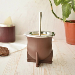 Mate Termico Imperial Nativo Con Bombilla Virola Acero Color Marrón - comprar online