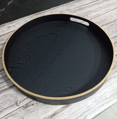 Bandeja Madera Carol Bambu Redonda Multiuso Con Asa 40cm - Pettish Bazar