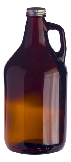 Botellon Growler 1.9lt Garrafa Vidrio Ambar X2 Pettish