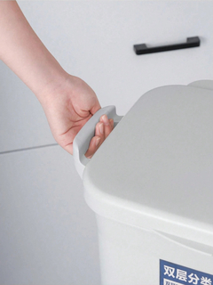 Tacho Basura Cesto Doble Carrito Baño Cocina 42lt Color Beige - tienda online