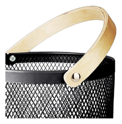 Canasto Metal Organizador Con Manija Madera Pettish Online en internet