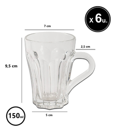 Taza Jarro Jarrito Cappuccino Cafe Vidrio X6 Pettish Online - comprar online