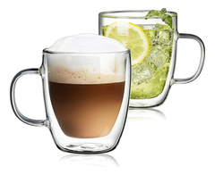 Taza Vaso Jarro Bombe Vidrio Doble Mug Cafe 250 Ml Pettish en internet