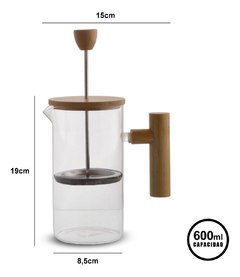 Cafetera Embolo Metal Bambu Francesa 600ml Pettish Online