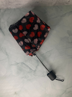 Paraguas Mini 8 Varillas Cartera Mochila Diseño Corazones - tienda online