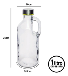 Botella Garrafa Growler Vidrio Con Asa Tapa Acero Pettish en internet