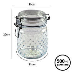 Frasco Vidrio Hermetico Cierre Clip 500 Ml Pettish Online - comprar online
