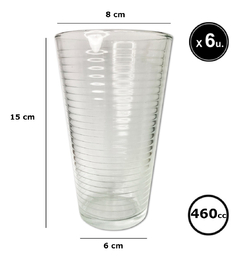 Vaso Vidrio Varios Diseños 460 Cc X 6 Caja Pettish Online - comprar online