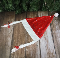 Gorro Papa Noel Con Trenzas Pack X12 Unidades Navidad Fiesta en internet