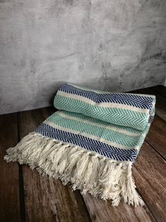Manta Algodon Rustica Franja Pie De Cama Sillon 125 X 150 - comprar online