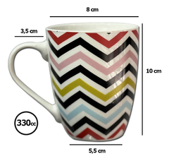Jarro Mug Taza Conica Ceramica Rayada Vertical Pettish - comprar online