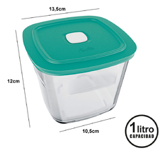 Contenedor Fuente Marinex Facilita Vidrio Tapa 1 Lt Pettish