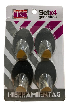 Percha Gancho Adhesivo Reforzado Acero Formas Set x4 - tienda online