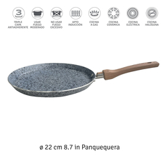 Sarten Panquequera De Aluminio 22 Cm Linea Hudson Stone Color Gris en internet
