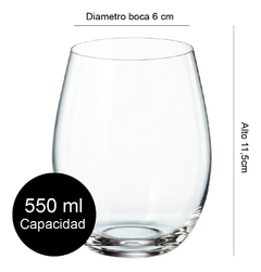 Copa Degustacion X 6 Sin Pie Rona 550ml Vino Pettish Online - comprar online