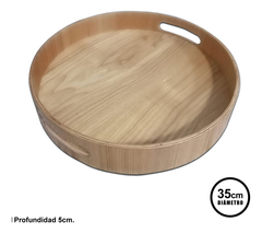 Bandeja Madera Bambu Con Asa Multiuso 1 Unidad 35 Cm Roja - Pettish Bazar