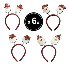 Vincha Navideña Navidad Modelos Navideños Pack X6 Pettish - comprar online