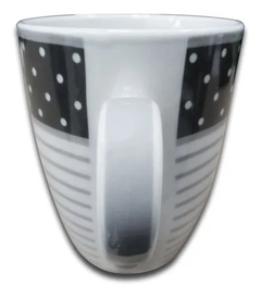 Jarro Mug Taza Conica Rayada Puntos Cafe Ceramica - Pettish Bazar
