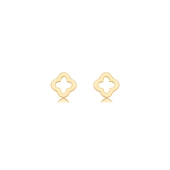 Brinco Mini Flor Lisa Vazada Dourado - comprar online