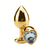Plug Anal Médio Dourado com Pedra em Formato de Coração na internet