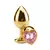 Plug Anal Médio Dourado com Pedra em Formato de Coração - loja online