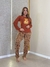 Pijama Longo Inverno de Suede Animal Print e Urso