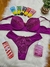 Conjunto Apaixonante Roxo com Bojo e Detalhes em Renda Fio Duplo