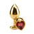 Imagem do Plug Anal Médio Dourado com Pedra em Formato de Coração