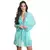 Robe Tule Verde Água com Detalhes em Renda Verde Água e Lilás