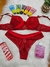 Conjunto Apaixonante Vermelho com Bojo e Detalhes em Renda Fio Duplo