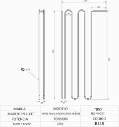 Resistencia de Heladera No Frost Mabe 450 - comprar online