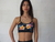 Tops Calafate - Floreado Base negro con franja lisa - comprar online