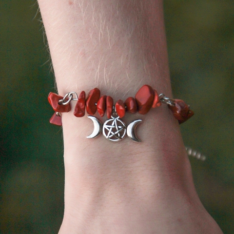 Pulseira Triluna com Jaspe Vermelho