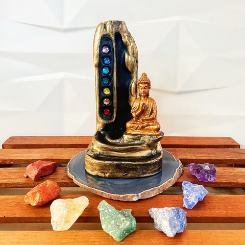 Incensário Cascata Buda 7 Chakras