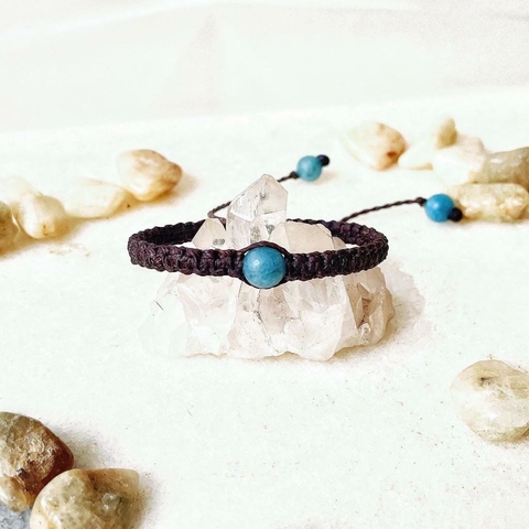 Pulseira Esfera Única com Água Marinha