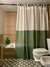 Cortina de baño combinada verde seco + natural
